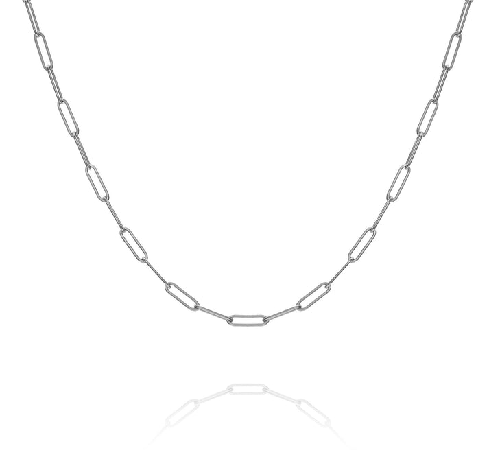 VALDA Long Link Chain - Grobe Gliederkette -  Silber - CLASSYANDFABULOUS JEWELRY