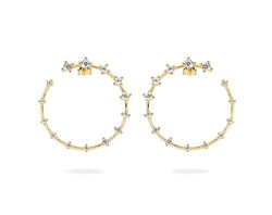 GIZA Diamond Row OPEN Circle Earrings - Gold - CLASSYANDFABULOUS JEWELRY