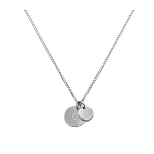 CARA II   - THE LOVE TAG OR SWEET INITIAL NECKLACE - Kette mit 2 gravierbaren Medaillon Anhängern -  Silber - CLASSYANDFABULOUS JEWELRY