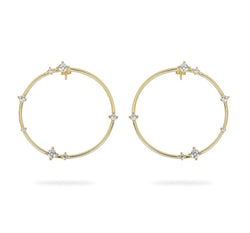 GIZA Scattered Diamond Big Circle Earrings - Gold - CLASSYANDFABULOUS JEWELRY