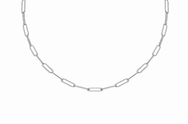 VALDA Large Long Link Choker  - Grobe Gliederkette -  Silber - CLASSYANDFABULOUS JEWELRY