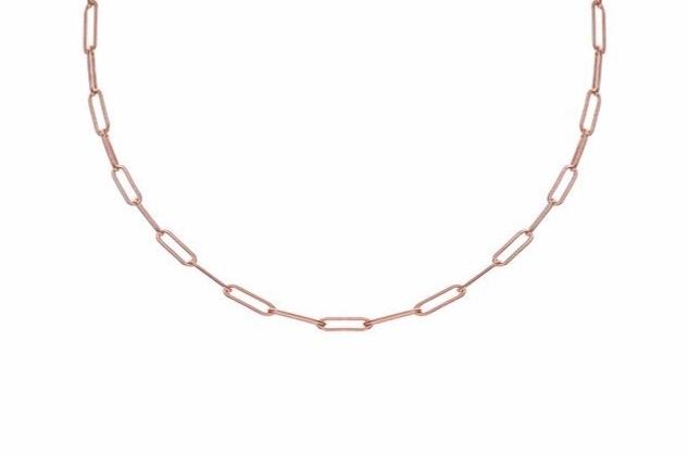 VALDA Large Long Link Choker - Grobe Gliederkette -  Roségold - CLASSYANDFABULOUS JEWELRY