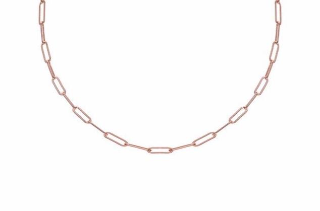 VALDA Large Long Link Choker - Grobe Gliederkette -  Roségold - CLASSYANDFABULOUS JEWELRY