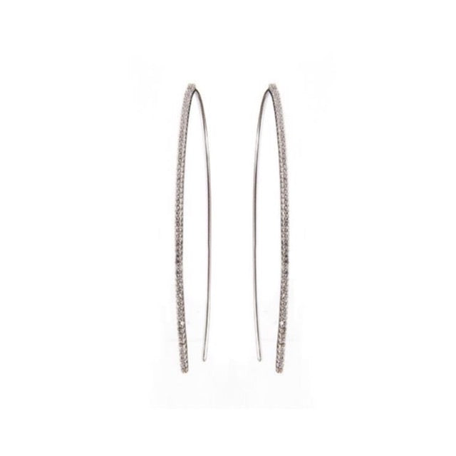 Diamond Curved Bar Earrings - CLASSYANDFABULOUS JEWELRY