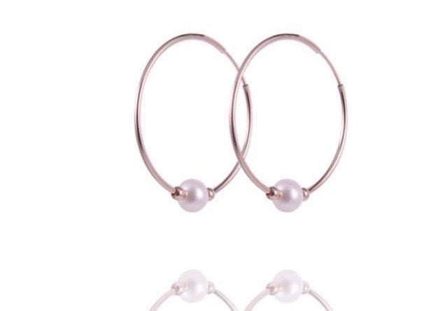 ALETTA Hoops - Creole mit Perle - Gold - CLASSYANDFABULOUS JEWELRY