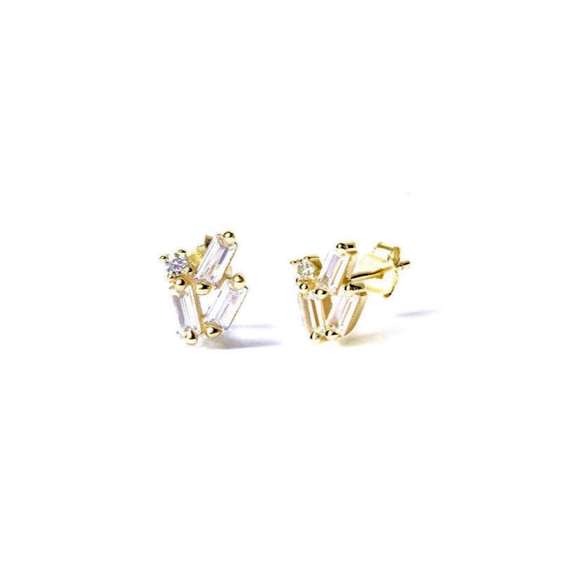LORA PIN STUD Earrings - Gold - CLASSYANDFABULOUS JEWELRY