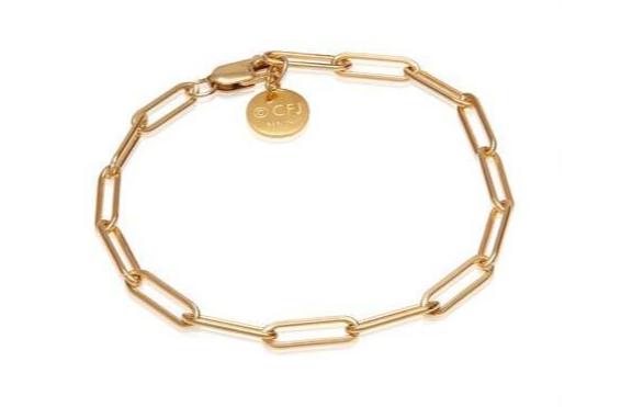VALDA Large Long Link Bracelet - stylisches Gliederarmband -  Gold - CLASSYANDFABULOUS JEWELRY