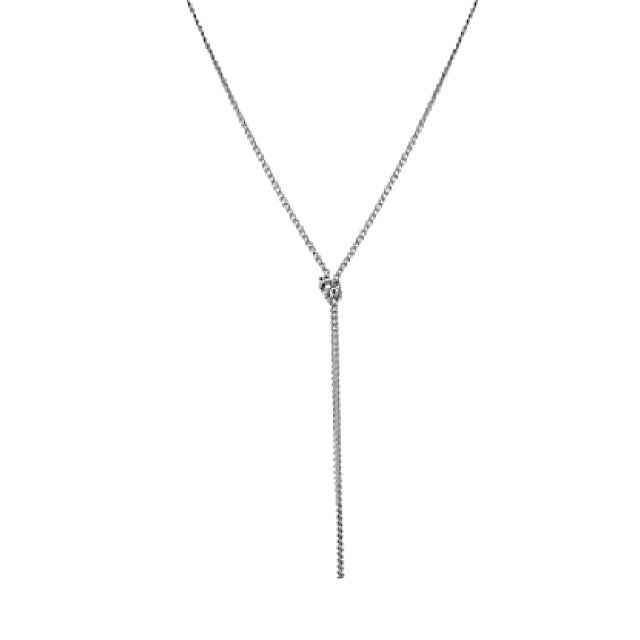 NORA - The Slim Knot Necklace - Silber - CLASSYANDFABULOUS JEWELRY