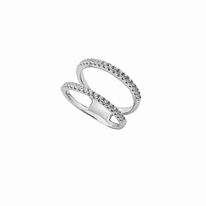 CARIS Tight Double Ring - Silber rhodiniert - LIMITIERT - CLASSYANDFABULOUS JEWELRY