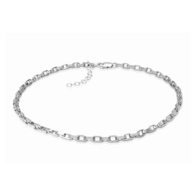 EVELYNA Long Link Choker  - Grobe Gliederkette -  Silber - CLASSYANDFABULOUS JEWELRY