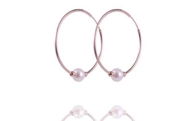 ALETTA Hoops - Creole mit Perle - Roségold - CLASSYANDFABULOUS JEWELRY