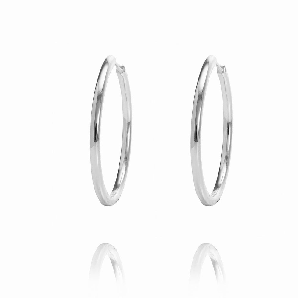 ALEA 2in1 - DIAMOND INSIDE OUTSIDE HOOPS AND PLAIN HOOPS - Maxi-  Silber rhodiniert - CLASSYANDFABULOUS JEWELRY