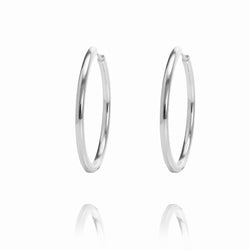 ALEA 2in1 - DIAMOND INSIDE OUTSIDE HOOPS AND PLAIN HOOPS - Maxi-  Silber rhodiniert - CLASSYANDFABULOUS JEWELRY