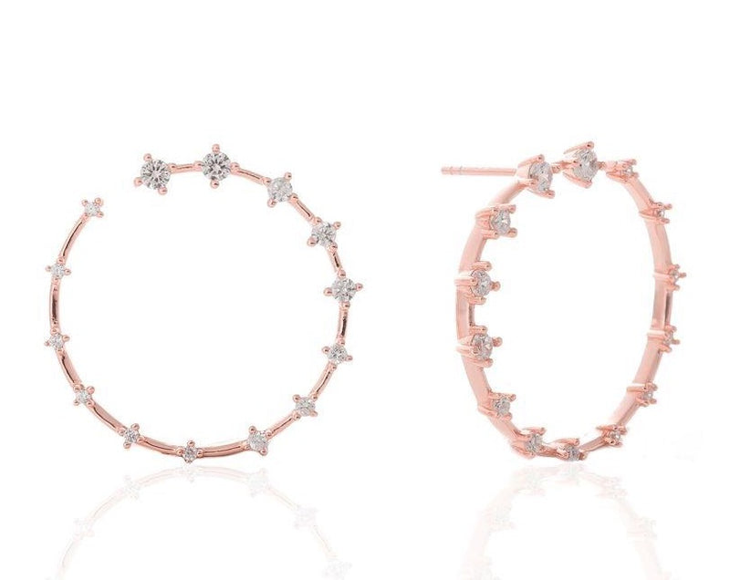 GIZA Diamond Row OPEN Circle Earrings - Roségold