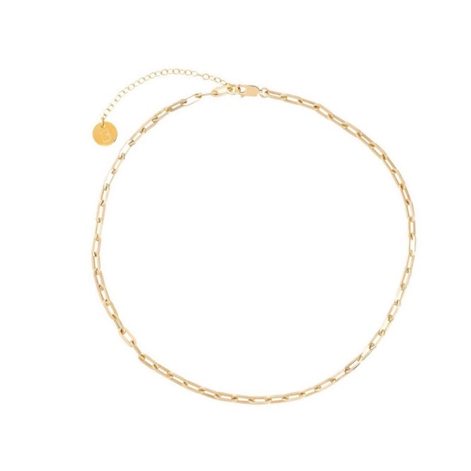 Valda Small Long Link Choker -  Gold - CLASSYANDFABULOUS JEWELRY