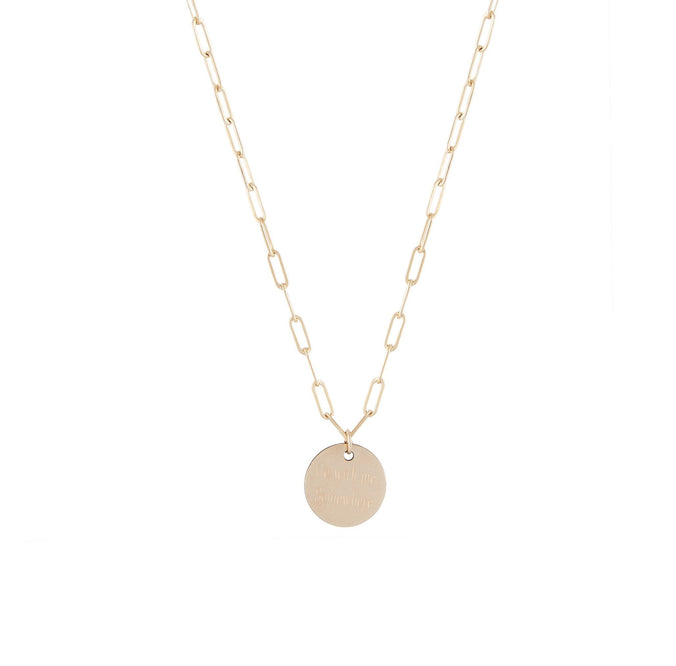 THE LOVE TAG NECKLACE - Kette mit gravierbarem Medaillon Anhänger -  Gold - CLASSYANDFABULOUS JEWELRY