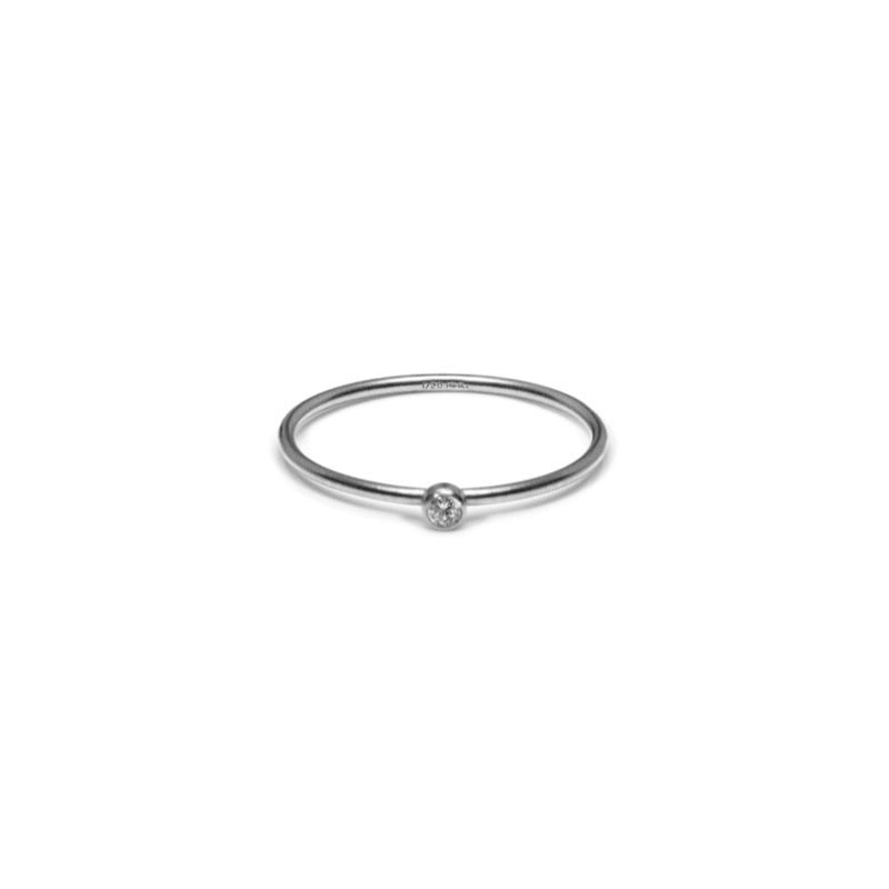 TARA RING • Zarter Ring mit kleinem Edelstein • Silber/ Weiß - CLASSYANDFABULOUS JEWELRY