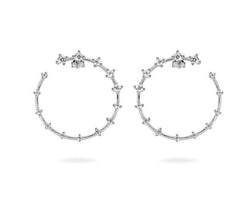 GIZA Diamond Row OPEN Circle Earrings - Silber - CLASSYANDFABULOUS JEWELRY