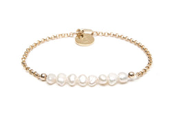 CORALI - elegantes Armband mit 8 Süßwasser Perlen - Gold - CLASSYANDFABULOUS JEWELRY