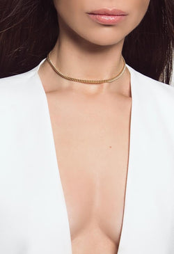 Curb Choker -  Gold - CLASSYANDFABULOUS JEWELRY