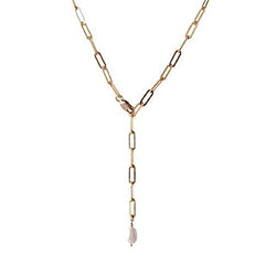 The Pearl Chain -  Originelle Gliederkette mit Süsswasserperlen- indiv. einstellbar - Gold - CLASSYANDFABULOUS JEWELRY