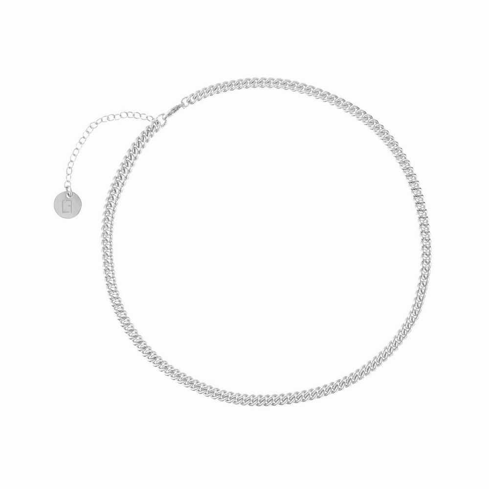 Curb Choker -  Silber - CLASSYANDFABULOUS JEWELRY