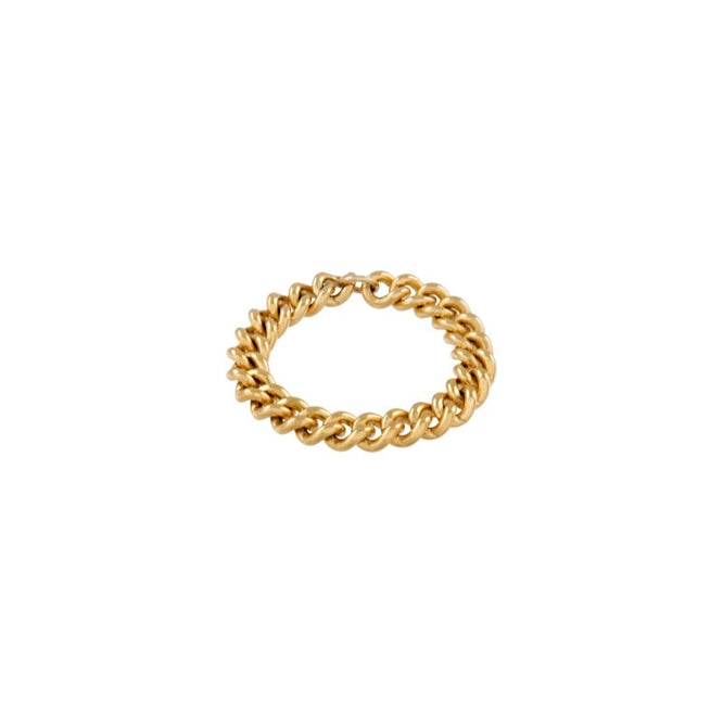 Curb Chain Ring  - Kettenring -  Gold - CLASSYANDFABULOUS JEWELRY