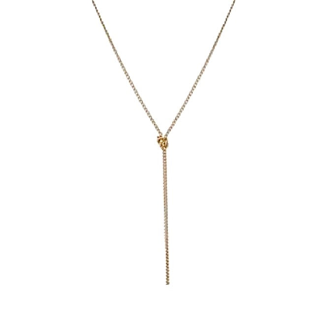 NORA - The Slim Knot Necklace - Gold - CLASSYANDFABULOUS JEWELRY