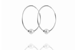 ALETTA Hoops - Creole mit Perle - Silber - CLASSYANDFABULOUS JEWELRY