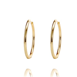 ALEA 2in1 - DIAMOND INSIDE OUTSIDE HOOPS AND PLAIN HOOPS - Maxi-  Gold - CLASSYANDFABULOUS JEWELRY