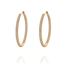 ALEA 2in1 - DIAMOND INSIDE OUTSIDE HOOPS AND PLAIN HOOPS - Maxi-  Gold